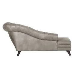 Ars manufacti Méridienne Benavente - Aspect vieux cuir argenté - Accoudoir à droite (vue de face) 17 Ars manufacti Méridienne Benavente - Aspect vieux cuir argenté - Accoudoir à droite (vue de face) -Canapés Soldes Magasin recamiere benavente antiklederoptik silber armlehne davorstehend rechts 1757658