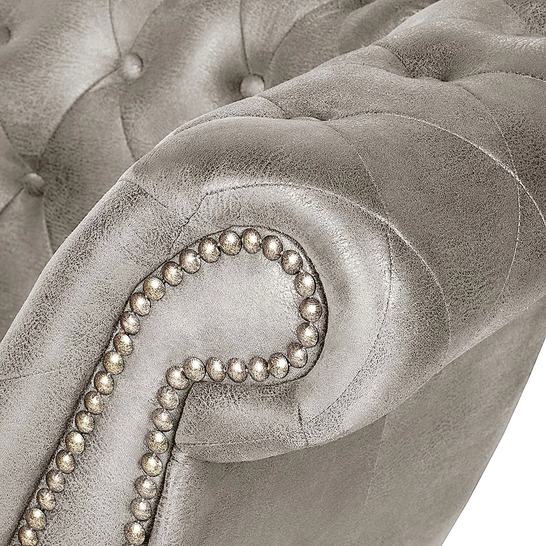 Ars manufacti Méridienne Benavente - Aspect vieux cuir argenté - Accoudoir à droite (vue de face) 11 Ars manufacti Méridienne Benavente - Aspect vieux cuir argenté - Accoudoir à droite (vue de face) – Image 11