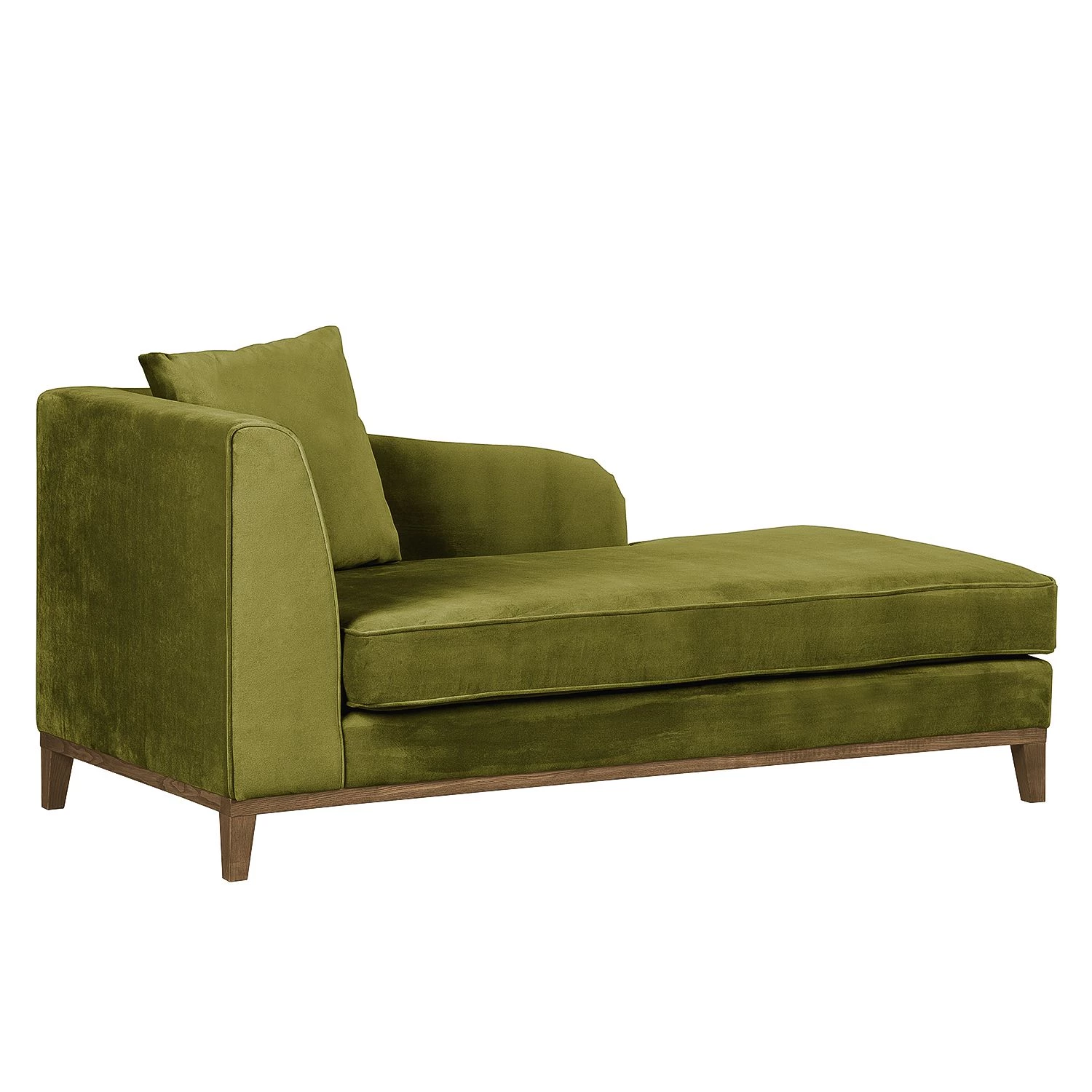 Jack & Alice Récamière Blomma - Velours vert olive - Accoudoir à gauche (vue de face) - Noyer 5 Jack & Alice Récamière Blomma - Velours vert olive - Accoudoir à gauche (vue de face) - Noyer – Image 5