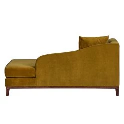 Jack & Alice Récamière Blomma - Velours jaune moutarde - Accoudoir à gauche (vue de face) -Canapés Soldes Magasin recamiere blomma samtstoff senfgelb armlehne davorstehend links 354745