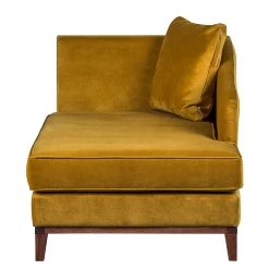Jack & Alice Récamière Blomma - Velours jaune moutarde - Accoudoir à gauche (vue de face) -Canapés Soldes Magasin recamiere blomma samtstoff senfgelb armlehne davorstehend links 354746