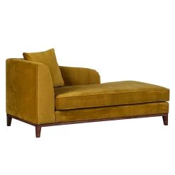 Jack & Alice Récamière Blomma - Velours jaune moutarde - Accoudoir à gauche (vue de face) -Canapés Soldes Magasin recamiere blomma samtstoff senfgelb armlehne davorstehend links 354749