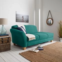 Ars Natura Méridienne Cebu - Bleu pétrole - Accoudoir monté à gauche (vu de face) -Canapés Soldes Magasin recamiere cebu webstoff armlehne davorstehend links petrol 4784028