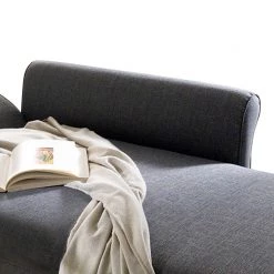 Fredriks Méridienne Habay (convertible) - Accoudoir monté à gauche (vu de face) -Canapés Soldes Magasin recamiere habay mit schlaffunktion webstoff armlehne davorstehend links 1720962