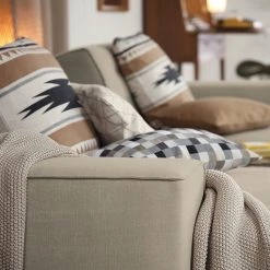 Tom Tailor Méridienne Nordic Chic - Tissu TUS : 1 ecru - Accoudoir monté à gauche (vu de face) -Canapés Soldes Magasin recamiere lanipa webstoff armlehne davorstehend rechts kaschmir 4217564