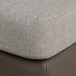 Roomscape Canapé d'angle Tosya - Cuir synthétique taupe / Tissu structuré gris - Méridienne à droite (vue de face) -Canapés Soldes Magasin ropez diva ecke 2014 04 10 1 389216