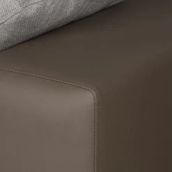 Roomscape Canapé d'angle Tosya - Cuir synthétique taupe / Tissu structuré gris - Méridienne à gauche (vue de face) -Canapés Soldes Magasin ropez diva ecke 2014 04 10 2 389159