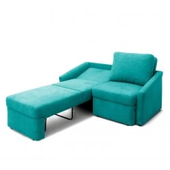 Modoform Canapé convertible Befasy Tissu - Turquoise -Canapés Soldes Magasin schlafsofa befasy webstoff tuerkis 4436980