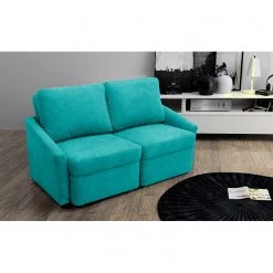 Modoform Canapé convertible Befasy Tissu - Turquoise -Canapés Soldes Magasin schlafsofa befasy webstoff tuerkis 4437004