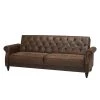 Ars manufacti Canapé convertible Brampton - Microfibre - Marron