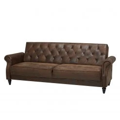 Ars manufacti Canapé convertible Brampton - Microfibre - Marron