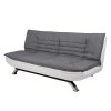 Fredriks Canapé convertible Fanny - Tissu gris clair / Cuir synthétique blanc