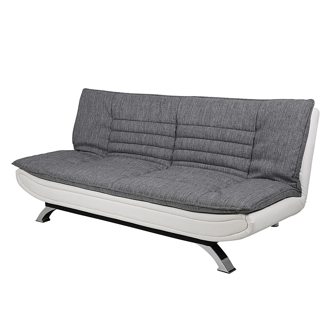 Fredriks Canapé convertible Fanny - Tissu gris clair / Cuir synthétique blanc 1 Fredriks Canapé convertible Fanny - Tissu gris clair / Cuir synthétique blanc