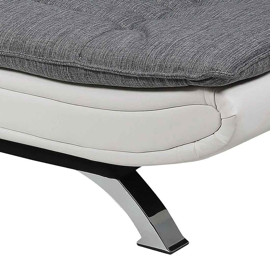 Fredriks Canapé convertible Fanny - Tissu gris clair / Cuir synthétique blanc 3 Fredriks Canapé convertible Fanny - Tissu gris clair / Cuir synthétique blanc – Image 3