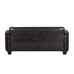 Maison Belfort Canapé La Habana (3 places) - Cuir synthétique Bycast marron foncé -Canapés Soldes Magasin sofa 3 sitzer milano kunstleder braun 252007