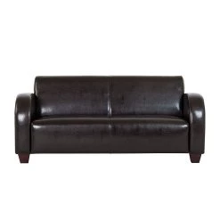 Maison Belfort Canapé La Habana (3 places) - Cuir synthétique Bycast marron foncé -Canapés Soldes Magasin sofa 3 sitzer milano kunstleder braun 252008