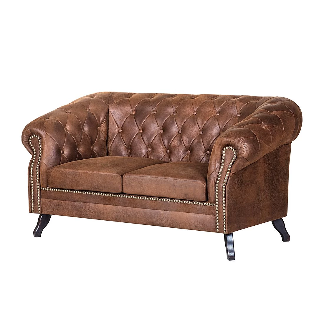 Ars manufacti Canapé Benavente (2 places) - Aspect vieux cuir marron 1 Ars manufacti Canapé Benavente (2 places) - Aspect vieux cuir marron