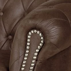 Ars manufacti Canapé Benavente (2 places) - Aspect vieux cuir marron foncé -Canapés Soldes Magasin sofa benavente 2 sitzer antiklederoptik dunkelbraun 437397