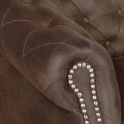 Ars manufacti Canapé Benavente (2 places) - Aspect vieux cuir marron foncé -Canapés Soldes Magasin sofa benavente 2 sitzer antiklederoptik dunkelbraun 437399