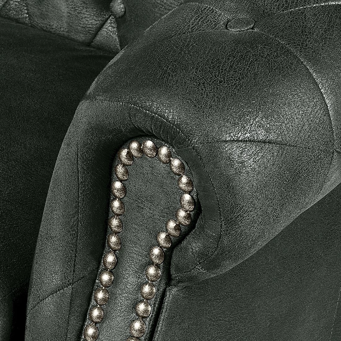 Ars manufacti Canapé Benavente (3 places) - Aspect cuir vieilli anthracite 10 Ars manufacti Canapé Benavente (3 places) - Aspect cuir vieilli anthracite – Image 10