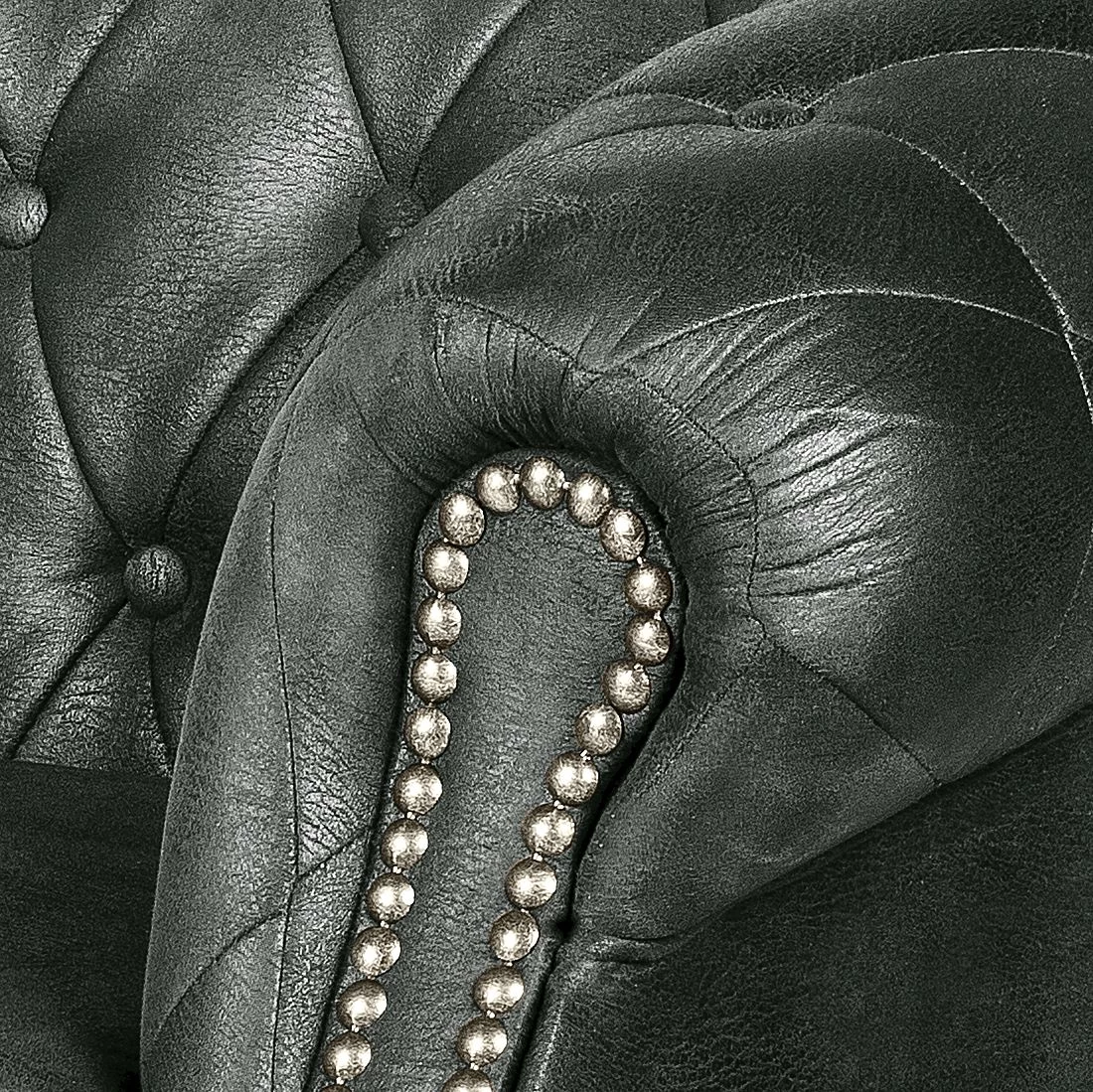 Ars manufacti Canapé Benavente (3 places) - Aspect cuir vieilli anthracite 6 Ars manufacti Canapé Benavente (3 places) - Aspect cuir vieilli anthracite – Image 6