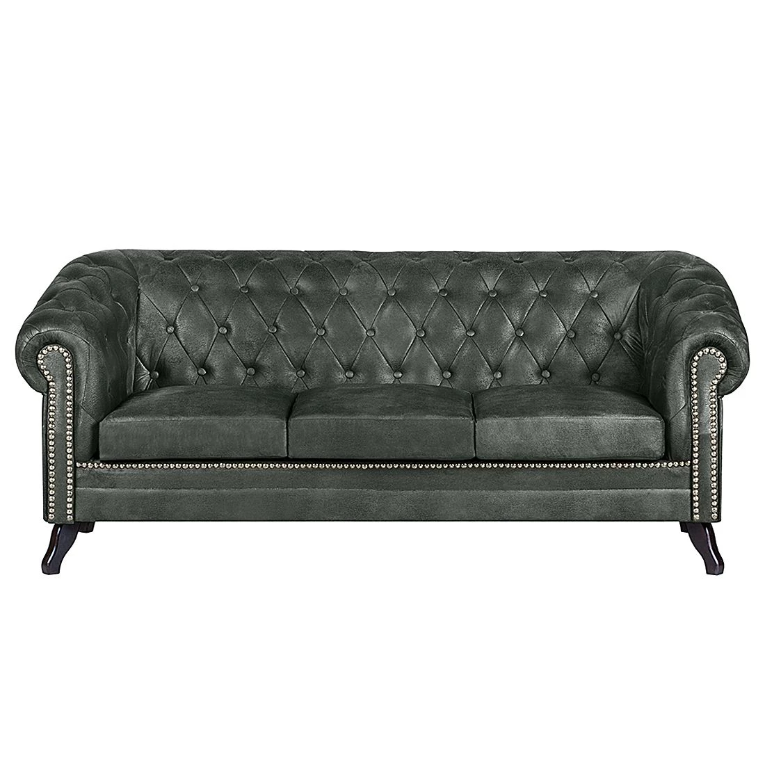 Ars manufacti Canapé Benavente (3 places) - Aspect cuir vieilli anthracite 2 Ars manufacti Canapé Benavente (3 places) - Aspect cuir vieilli anthracite – Image 2