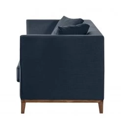 Jack & Alice Canapé Blomma (3 places) - Tissu bleu foncé - Structure : couleur noisette -Canapés Soldes Magasin sofa blomma 3 sitzer webstoff dunkelblau gestell nussbaumfarbig 4833088