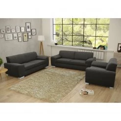 Fredriks Canapé Bollon (2 places) - Tissu - Gris foncé -Canapés Soldes Magasin sofa bollon 2 sitzer webstoff dunkelgrau 4155280