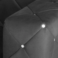 Home Design Canapé Carlotta (2 places) - Microfibre noir -Canapés Soldes Magasin sofa carlotta 2 sitzer microfaser schwarz 437683