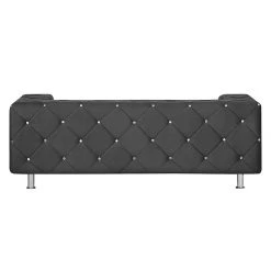 Home Design Canapé Carlotta (2 places) - Microfibre noir -Canapés Soldes Magasin sofa carlotta 2 sitzer microfaser schwarz 437685
