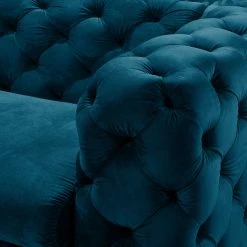 Jack & Alice Canapé Leominster II (3 places) - Velours Jila: Pétrole -Canapés Soldes Magasin sofa cayley 3 sitzer samt 5149732