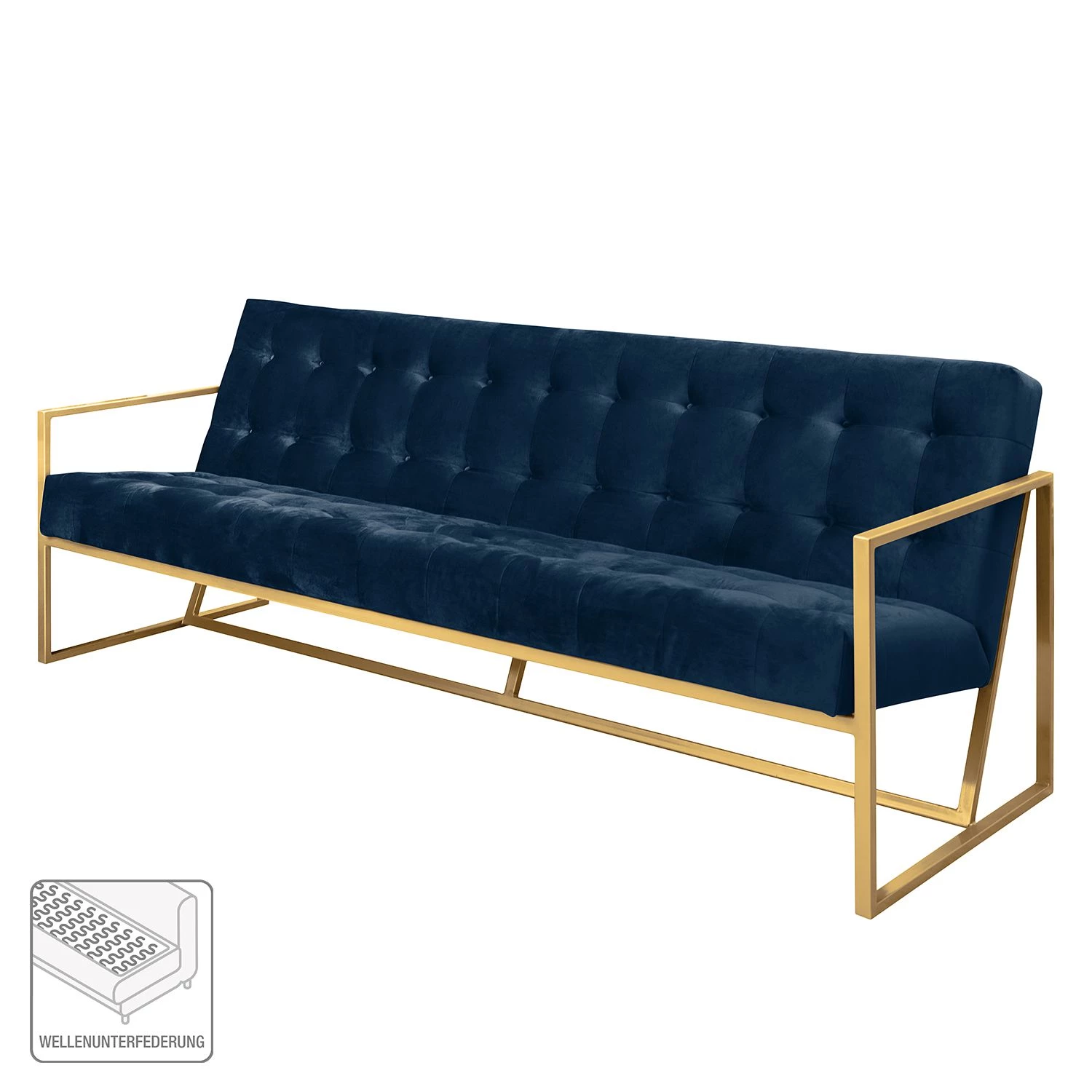 Jack & Alice Canapé Charm II (3 places) - Bleu marine 2 Jack & Alice Canapé Charm II (3 places) - Bleu marine – Image 2