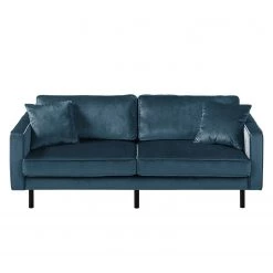 Eva Padberg Collection Canapé Edina (3 places) - Bleu foncé -Canapés Soldes Magasin sofa edina 3 sitzer samt dunkelblau 4707664