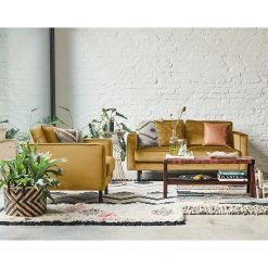 Eva Padberg Collection Canapé Edina (2 places) - Miel -Canapés Soldes Magasin sofa edina samt 2 sitzer honig 5087504