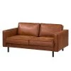 Ars manufacti Canapé 2 places FORT DODGE - Aspect cuir vieilli - Microfibre Yaka: Cognac