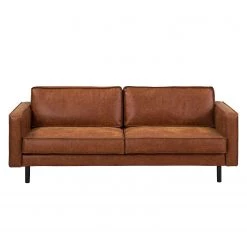Ars manufacti Canapé 3 places FORT DODGE - Aspect cuir vieilli - Microfibre Yaka: Cognac -Canapés Soldes Magasin sofa fort dodge 3 sitzer antiklederlook cognac 4669728