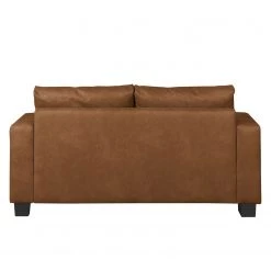 Loftscape Canapé Greenwood (2 places) - Aspect cuir vieilli - Microfibre Priya: Cognac -Canapés Soldes Magasin sofa greenwood 2 sitzer antiklederlook cognac 4493848