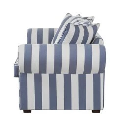 Maison Belfort Canapé Colmar (3 places) - Bleu -Canapés Soldes Magasin sofa livia 3 sitzer webstoff blau gestreift 309024