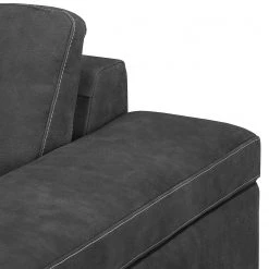 Ars Natura Canapé Maine (3 places) - Gris foncé -Canapés Soldes Magasin sofa maine 3 sitzer echtleder dunkelgrau 4479944