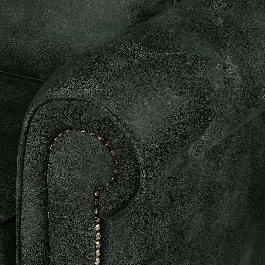 Ars manufacti Canapé Mallow (2 places) - Aspect cuir vieilli anthracite 7 Ars manufacti Canapé Mallow (2 places) - Aspect cuir vieilli anthracite – Image 7