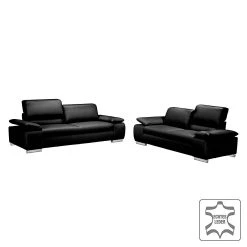 Fredriks Canapé Masca (3 places) - Noir -Canapés Soldes Magasin sofa masca 3 sitzer echtleder schwarz 514074