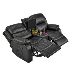 Modoform Fauteuil de cinéma Mendis (2 places) - Imitation cuir - Noir 38 Modoform Fauteuil de cinéma Mendis (2 places) - Imitation cuir - Noir -Canapés Soldes Magasin sofa mendis 2 sitzer kunstleder schwarz 3116805