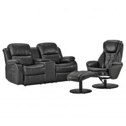 Modoform Fauteuil de cinéma Mendis (2 places) - Imitation cuir - Noir 39 Modoform Fauteuil de cinéma Mendis (2 places) - Imitation cuir - Noir -Canapés Soldes Magasin sofa mendis 2 sitzer kunstleder schwarz 3116809