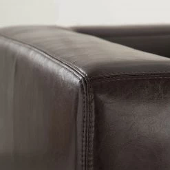 Maison Belfort Canapé Nespolo (2 places) - Cuir synthétique marron foncé -Canapés Soldes Magasin sofa nespolo 2 sitzer bycast echtleder dunkelbraun 3320517