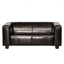 Maison Belfort Canapé Nespolo (2 places) - Cuir synthétique marron foncé -Canapés Soldes Magasin sofa nespolo 2 sitzer bycast kunstleder dunkelbraun 4576936
