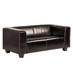 Maison Belfort Canapé Nespolo (2 places) - Cuir synthétique marron foncé -Canapés Soldes Magasin sofa nespolo 2 sitzer bycast kunstleder dunkelbraun 4576940