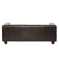 Maison Belfort Canapé Nespolo (3 places) - Cuir véritable / Cuir synthétique - Marron foncé -Canapés Soldes Magasin sofa nespolo 3 sitzer bycast echtleder dunkelbraun 254155