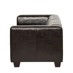 Maison Belfort Canapé Nespolo (3 places) - Cuir véritable / Cuir synthétique - Marron foncé -Canapés Soldes Magasin sofa nespolo 3 sitzer bycast echtleder dunkelbraun 254177