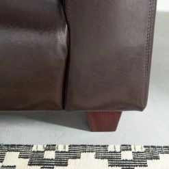 Maison Belfort Canapé Nespolo (3 places) - Cuir véritable / Cuir synthétique - Marron foncé -Canapés Soldes Magasin sofa nespolo 3 sitzer bycast echtleder dunkelbraun 3320457