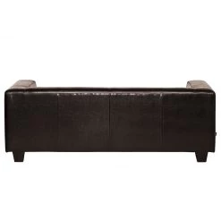 Maison Belfort Canapé Nespolo (3 places) - Cuir synthétique marron foncé -Canapés Soldes Magasin sofa nespolo 3 sitzer bycast kunstleder dunkelbraun 4576972